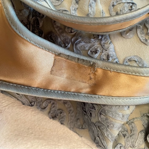 Carmen Marc Valvo Silk Dress Sleeveless Fit and Flare Ribbon Appliqué - Size 8 - Picture 13 of 14